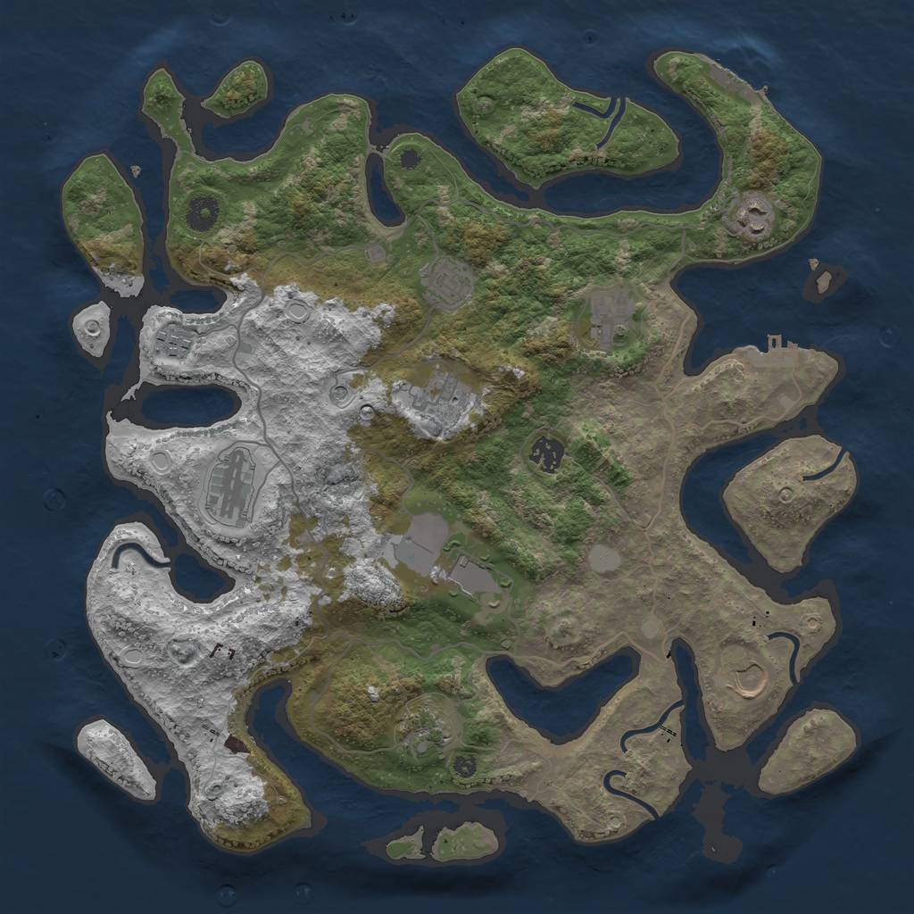 Rust Map: Procedural Map, Size: 4000, Seed: 826589, 18 Monuments