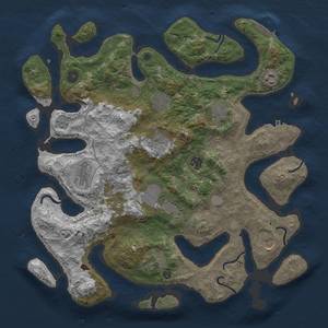 Thumbnail Rust Map: Procedural Map, Size: 4000, Seed: 826589, 18 Monuments