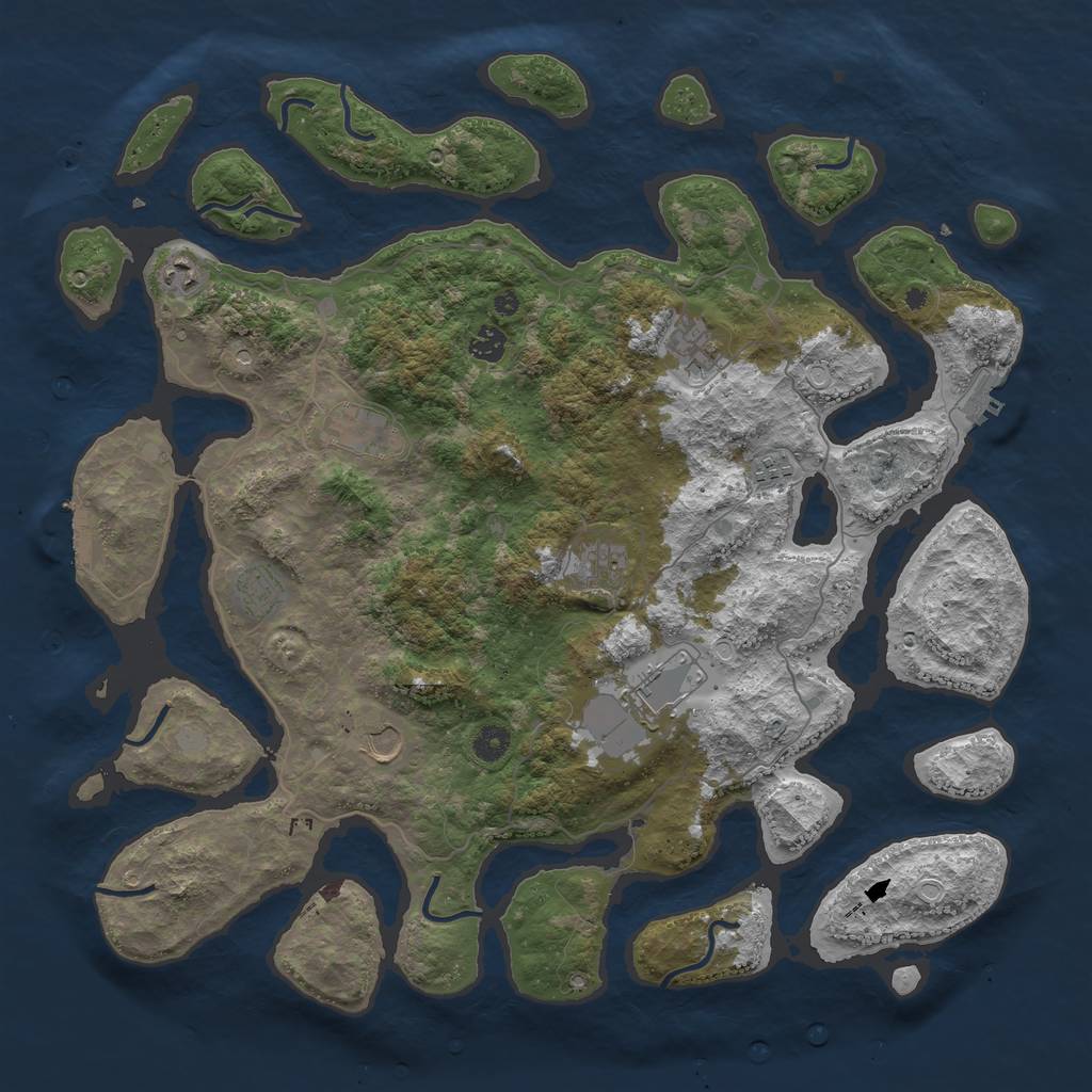 Rust Map: Procedural Map, Size: 4500, Seed: 1138984, 17 Monuments