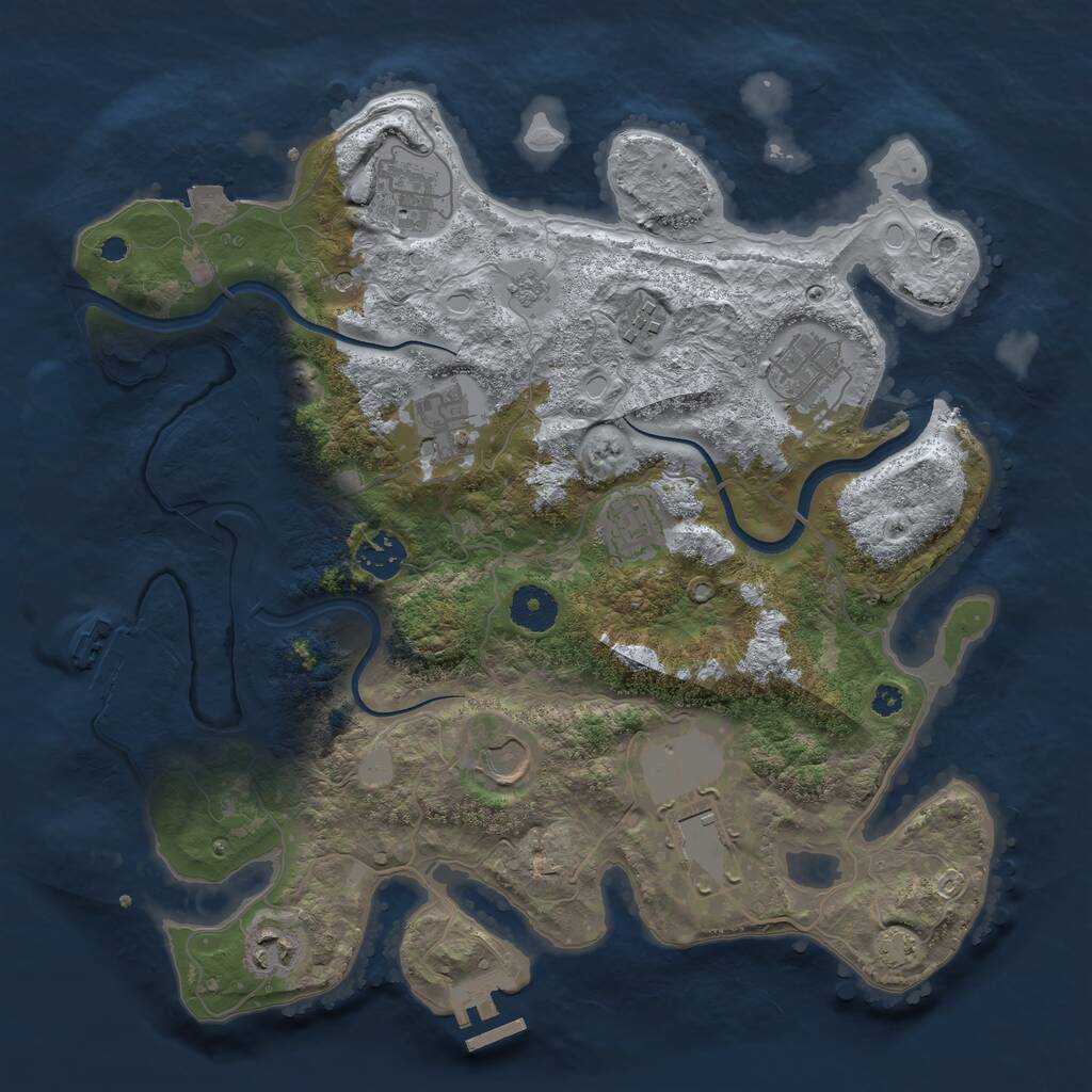 Rust Map: Procedural Map, Size: 3550, Seed: 487699, 15 Monuments