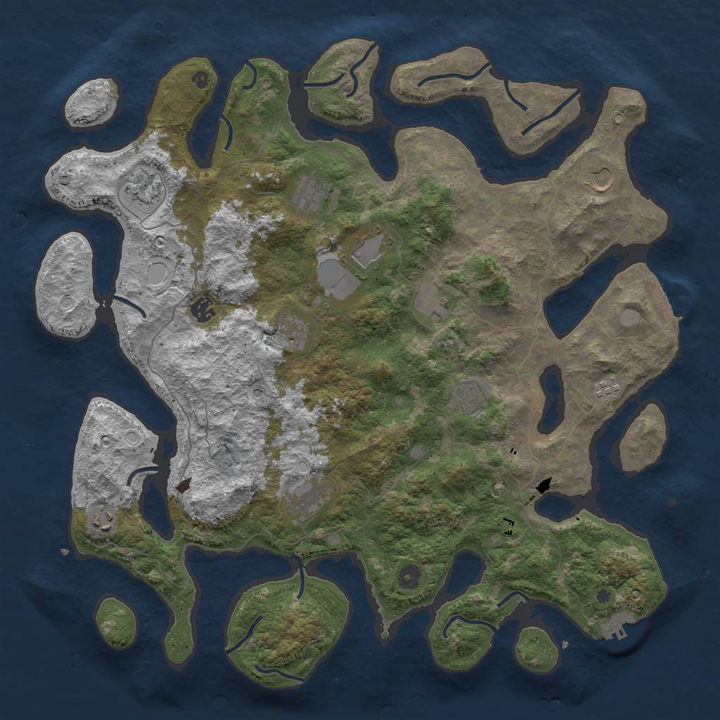 Rust Map: Procedural Map, Size: 4500, Seed: 959927823, 19 Monuments