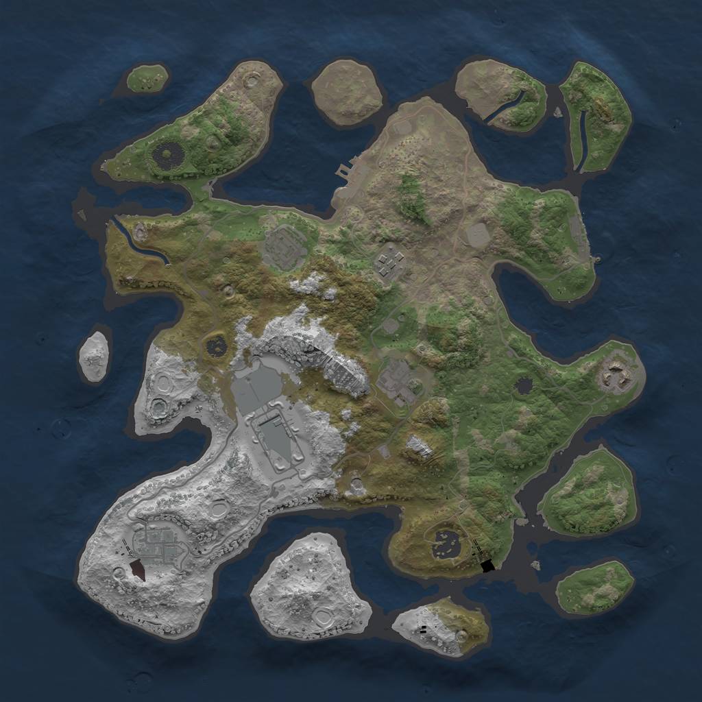 Rust Map: Procedural Map, Size: 3550, Seed: 957115, 15 Monuments
