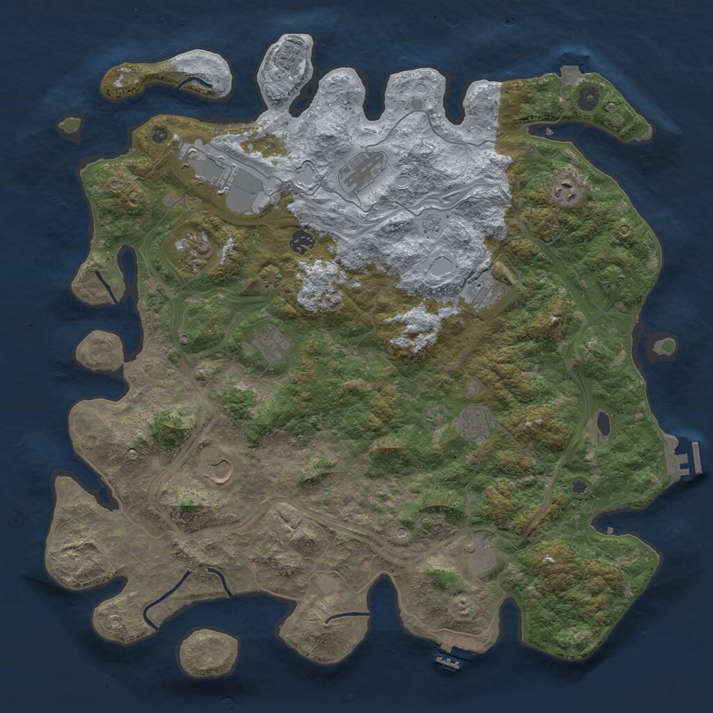 Rust Map: Procedural Map, Size: 4500, Seed: 6001990, 17 Monuments