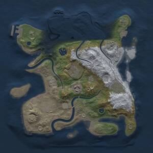 Thumbnail Rust Map: Procedural Map, Size: 3000, Seed: 1337, 11 Monuments