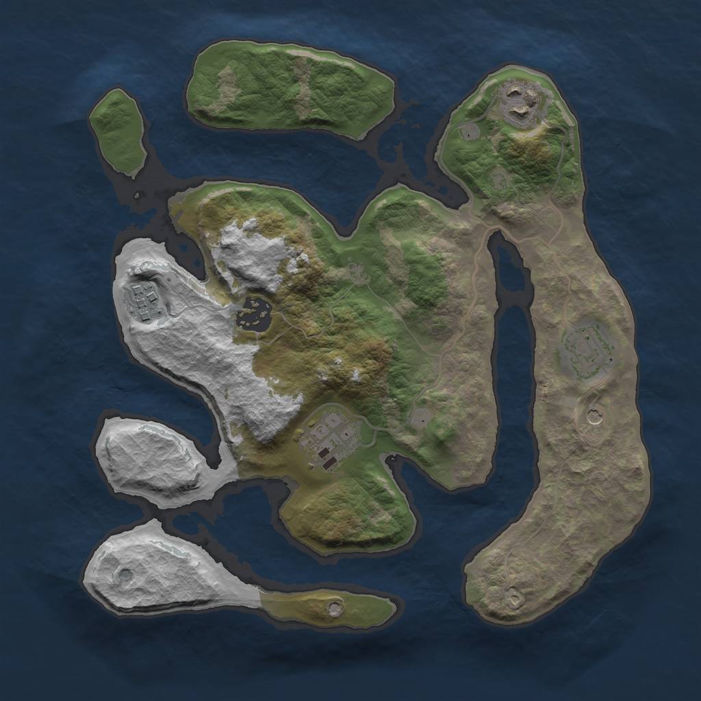 Rust Map: Barren, Size: 2900, Seed: 13467, 8 Monuments