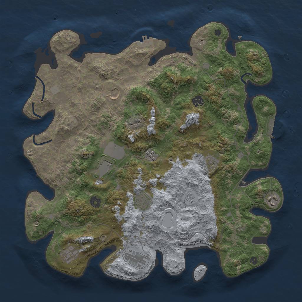 Rust Map: Procedural Map, Size: 4000, Seed: 88154575, 18 Monuments