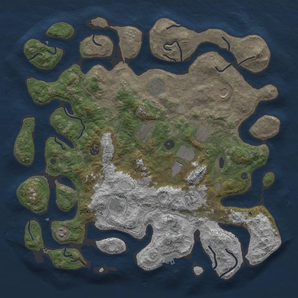 Rust Map: Procedural Map, Size: 4500, Seed: 2171774, 17 Monuments
