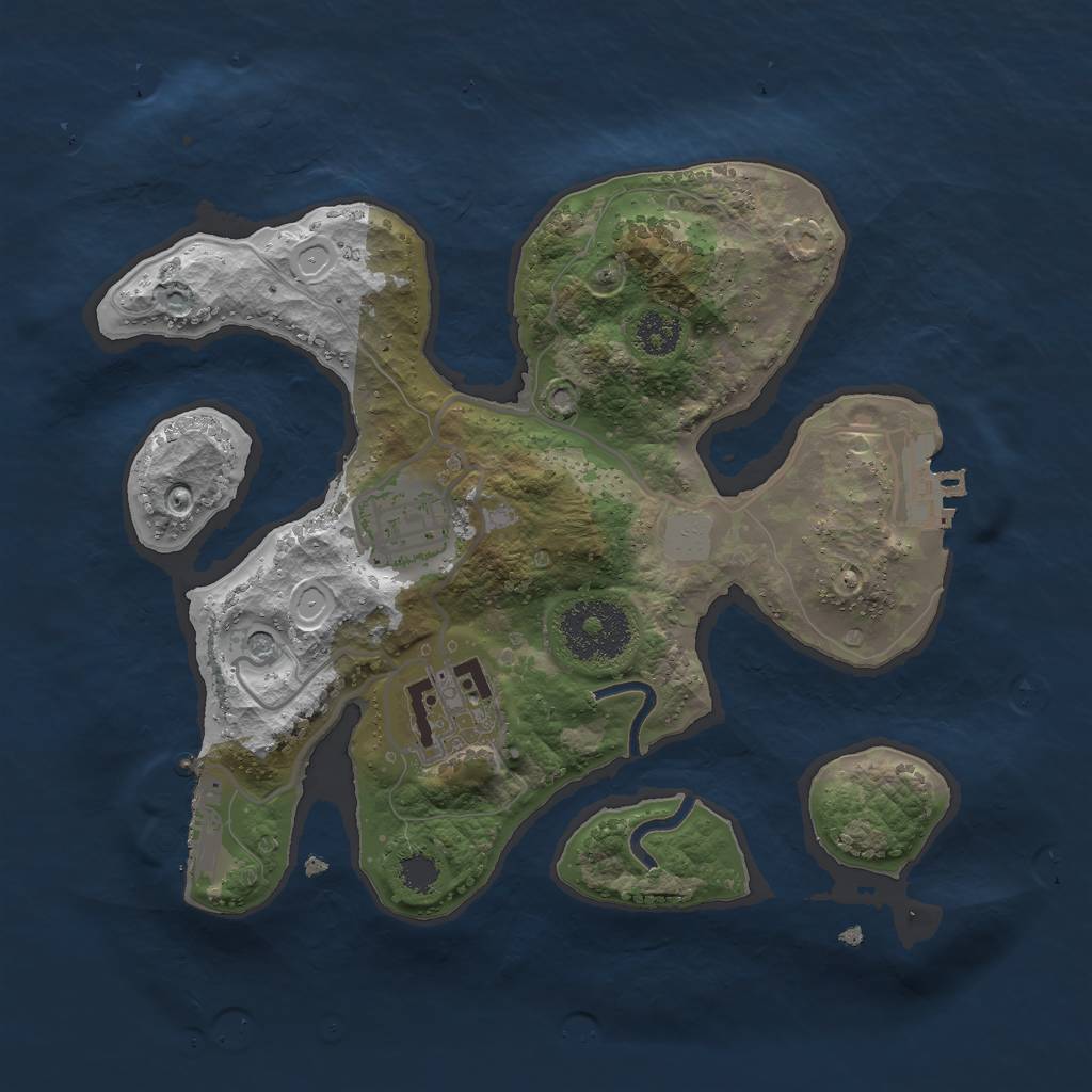 Rust Map: Procedural Map, Size: 2500, Seed: 1482928547, 10 Monuments