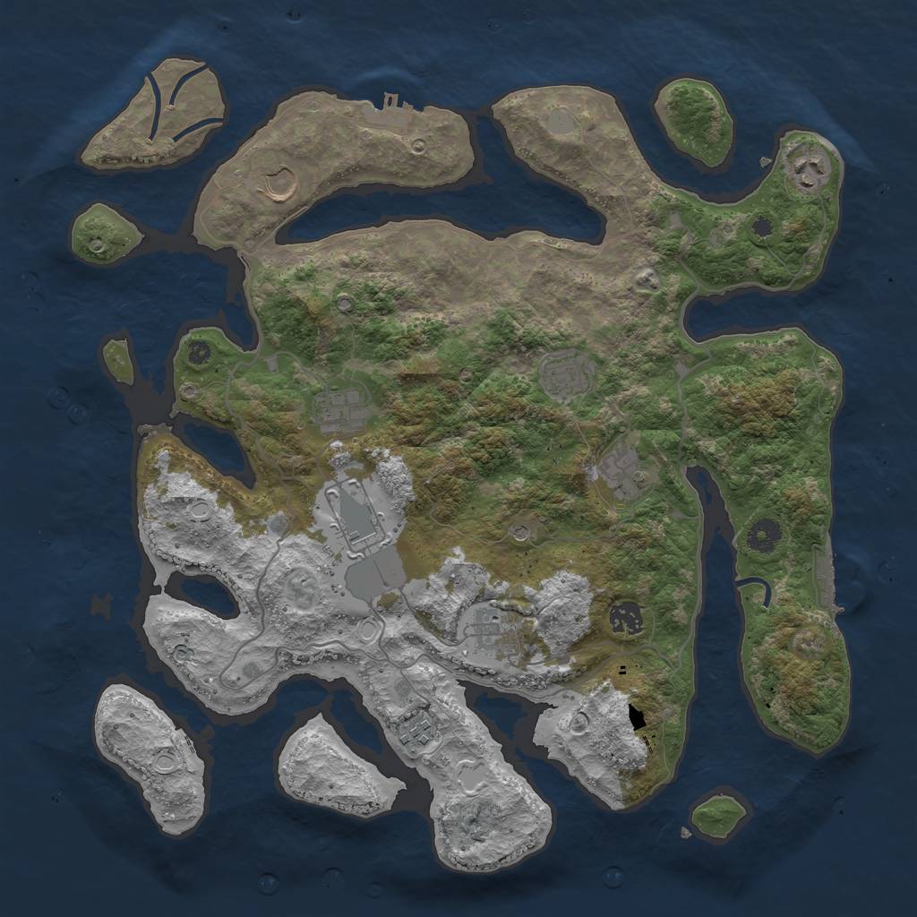 Rust Map: Procedural Map, Size: 4025, Seed: 16012022, 17 Monuments