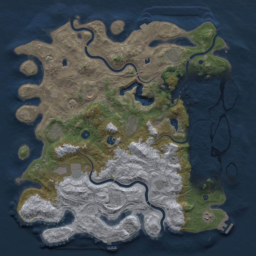 Rust Map: Procedural Map, Size: 4500, Seed: 699133, 16 Monuments