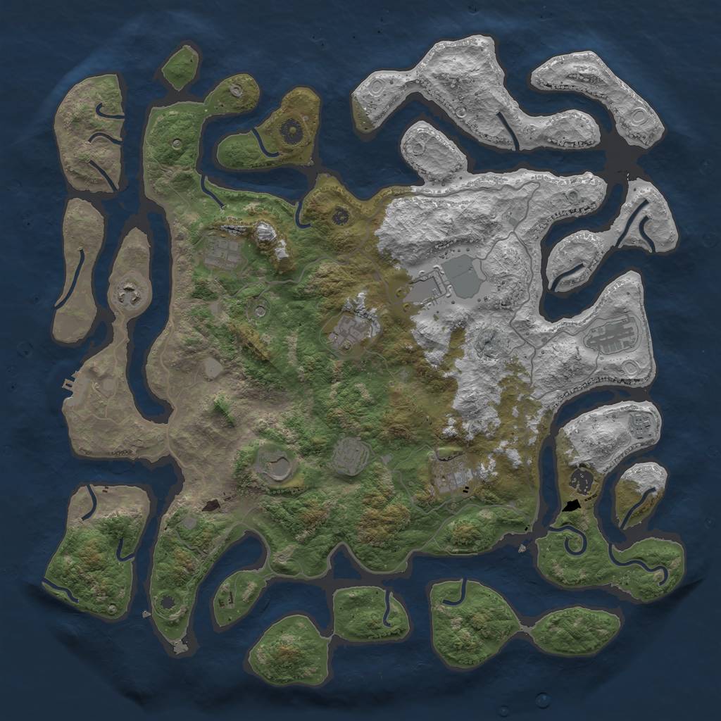 Rust Map: Procedural Map, Size: 4500, Seed: 6031767, 17 Monuments