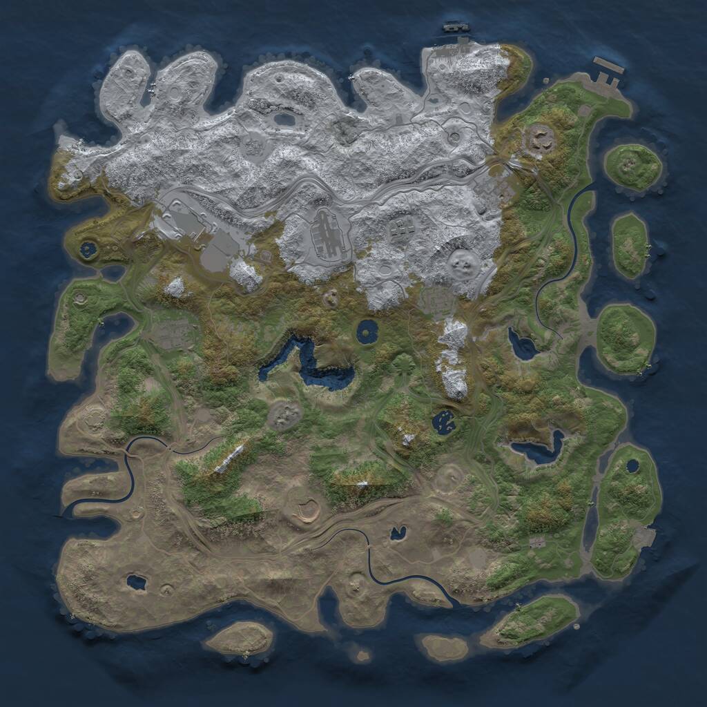 Rust Map: Procedural Map, Size: 4500, Seed: 6323843, 15 Monuments