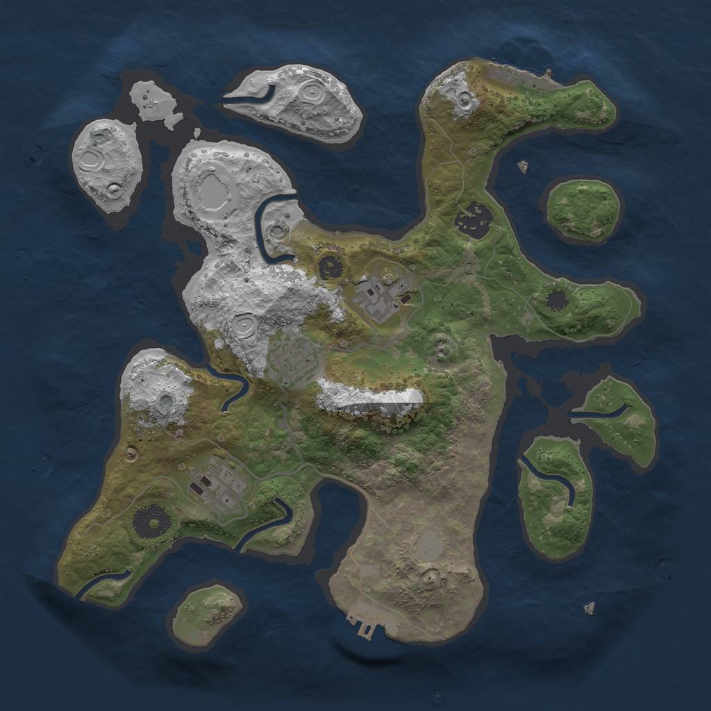 Rust Map: Procedural Map, Size: 3000, Seed: 1196815422, 11 Monuments