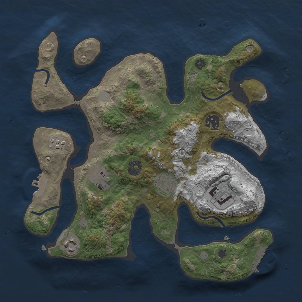 Rust Map: Procedural Map, Size: 3000, Seed: 473729124, 13 Monuments