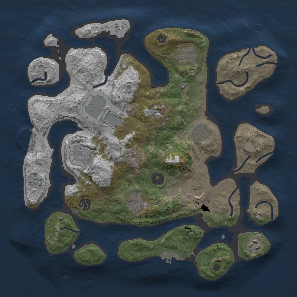 Rust Map: Procedural Map, Size: 3550, Seed: 188606, 17 Monuments