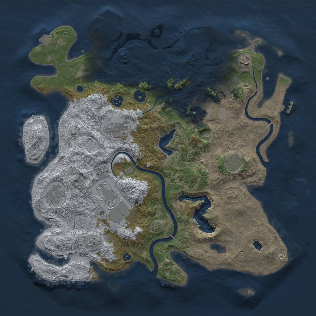 Rust Map: Procedural Map, Size: 4000, Seed: 958927801, 14 Monuments