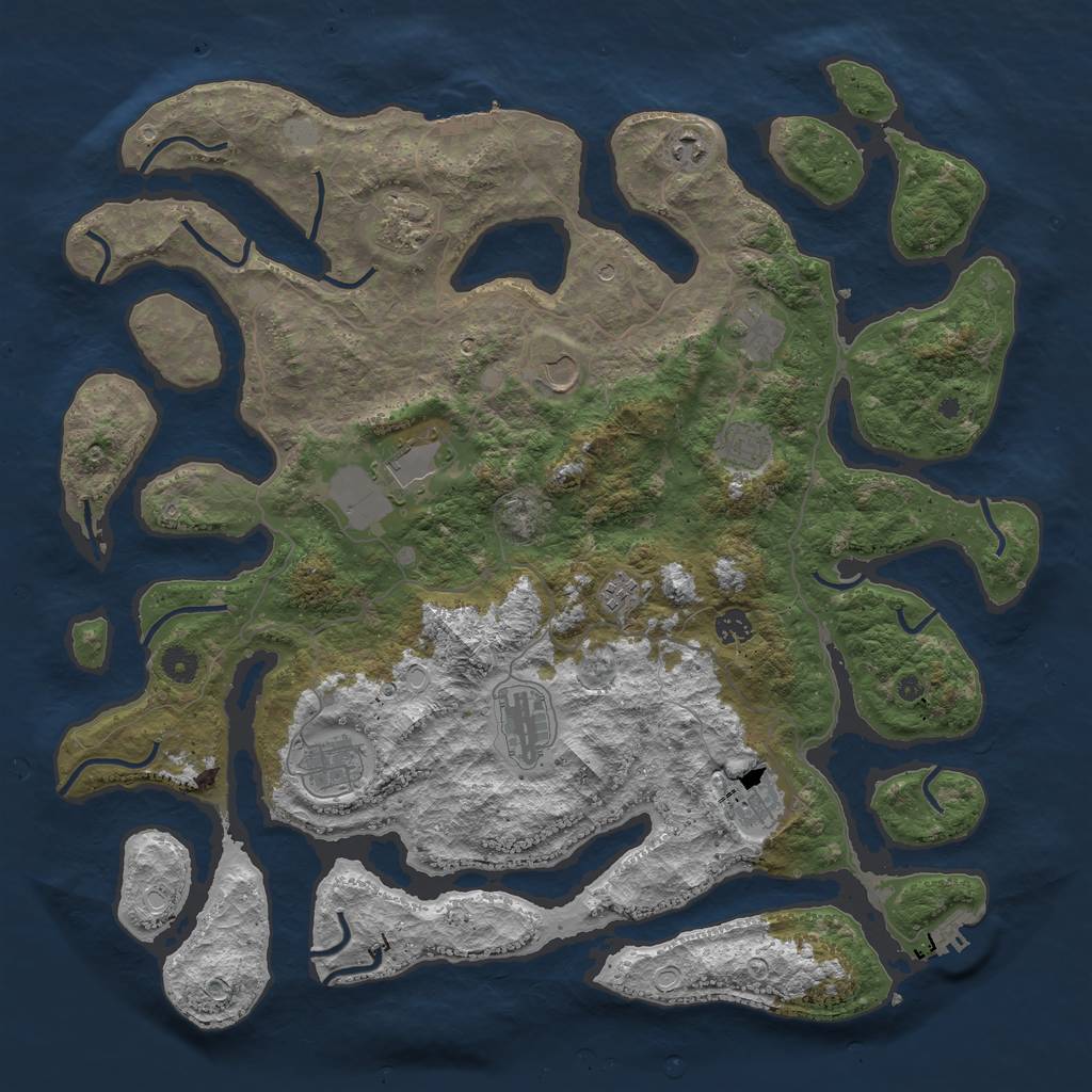 Rust Map: Procedural Map, Size: 4500, Seed: 4509404, 19 Monuments