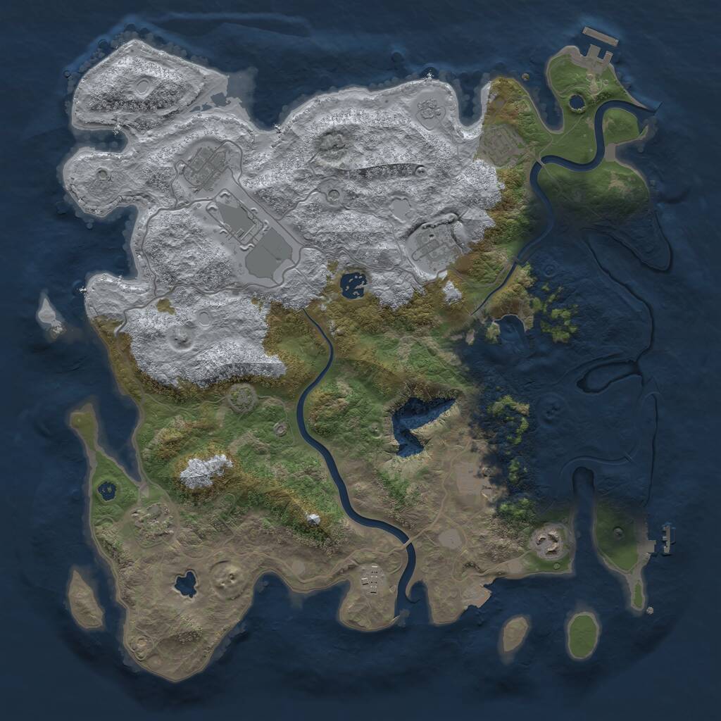 Rust Map: Procedural Map, Size: 4000, Seed: 2327818, 15 Monuments