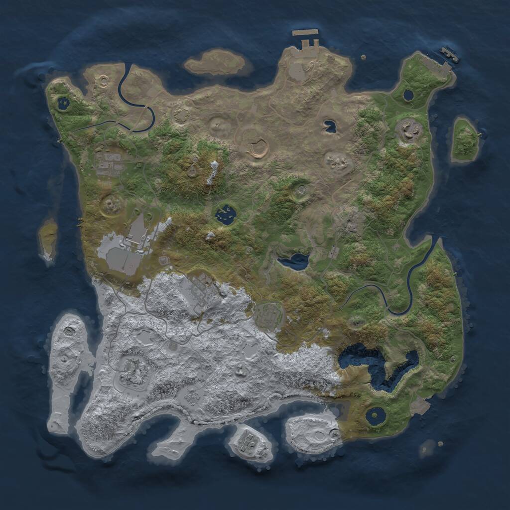 Rust Map: Procedural Map, Size: 4000, Seed: 584956, 15 Monuments