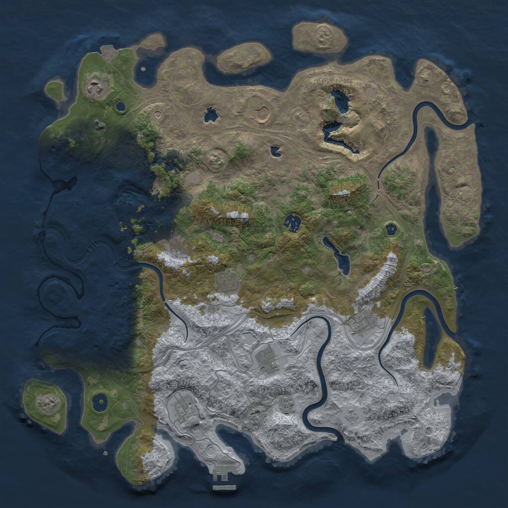 Rust Map: Procedural Map, Size: 4500, Seed: 3748026, 14 Monuments