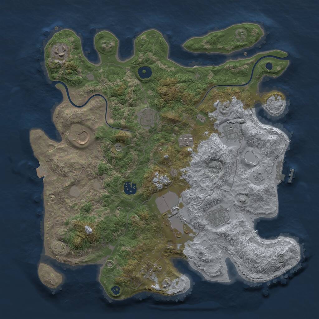 Rust Map: Procedural Map, Size: 3600, Seed: 211600226, 14 Monuments