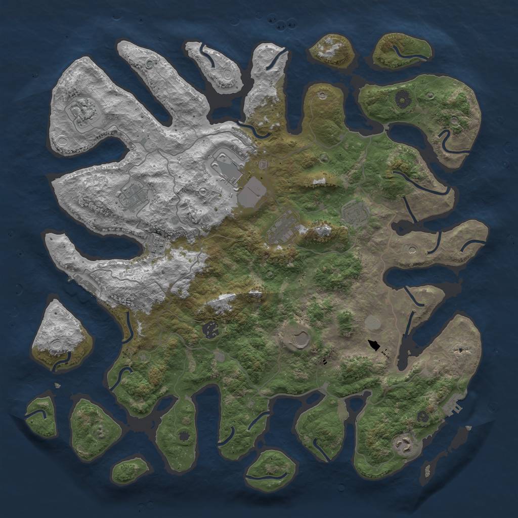 Rust Map: Procedural Map, Size: 4500, Seed: 1648520, 17 Monuments