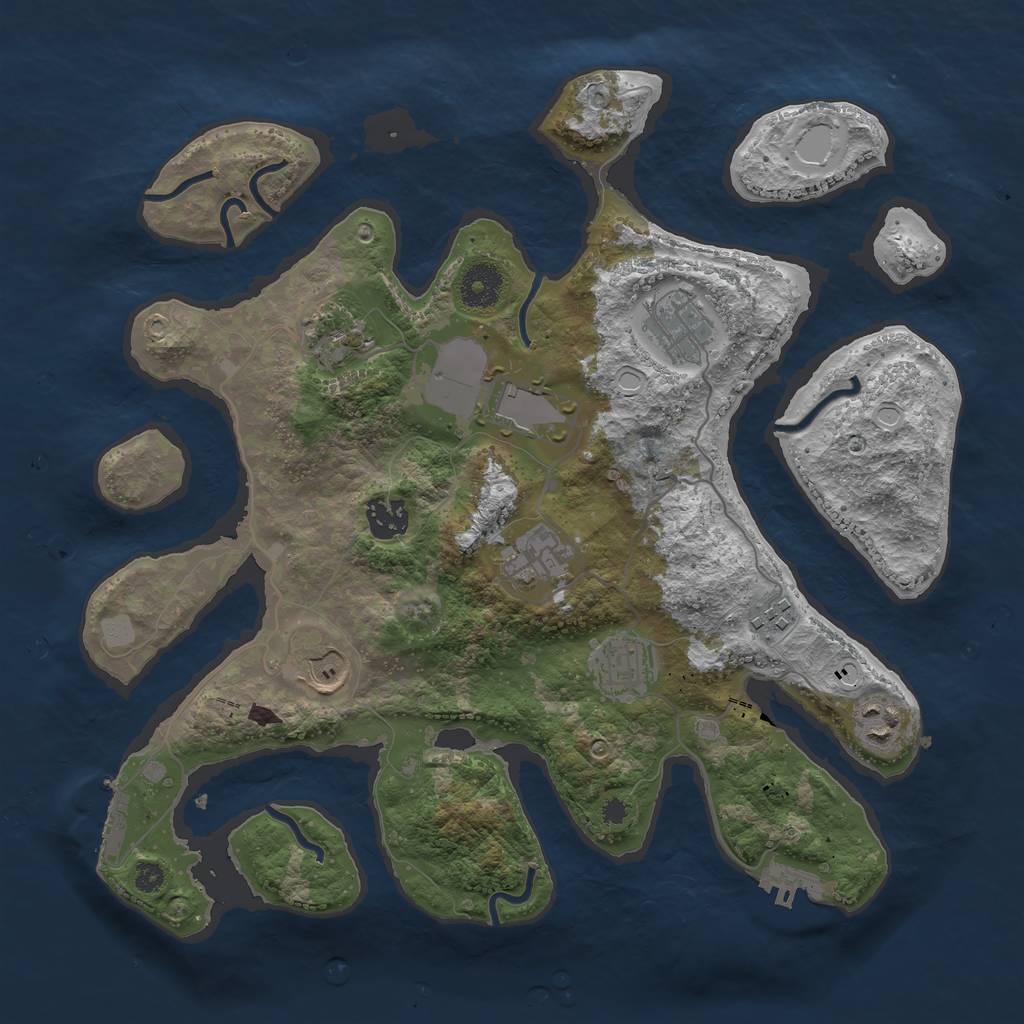Rust Map: Procedural Map, Size: 3550, Seed: 181208, 16 Monuments