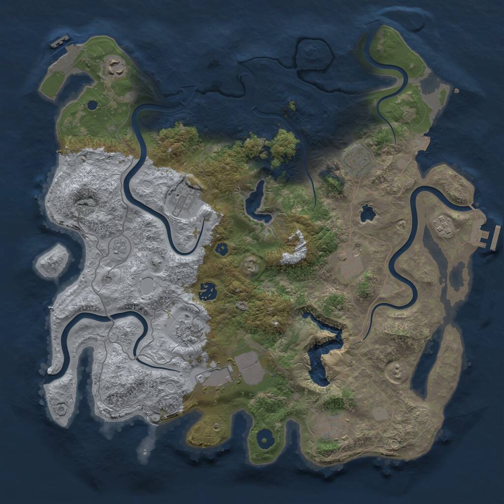 Rust Map: Procedural Map, Size: 4000, Seed: 536974, 15 Monuments