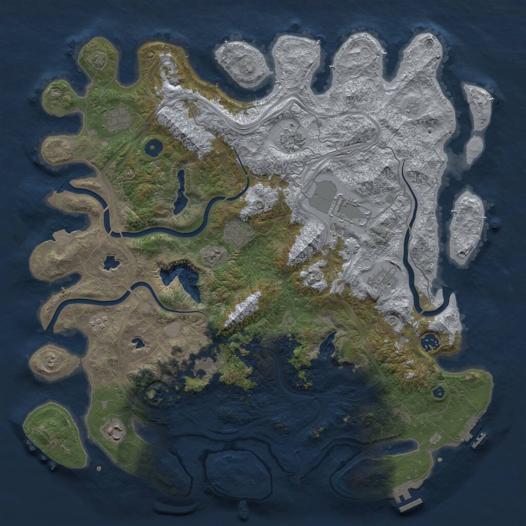 Rust Map: Procedural Map, Size: 4500, Seed: 117282, 15 Monuments