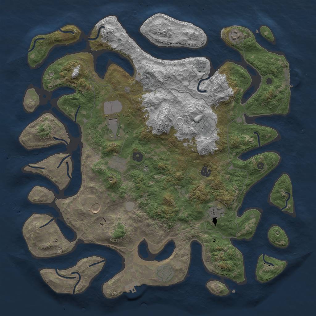 Rust Map: Procedural Map, Size: 4500, Seed: 469636, 17 Monuments