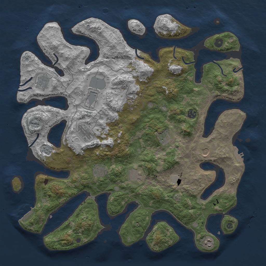 Rust Map: Procedural Map, Size: 4500, Seed: 3506045, 19 Monuments