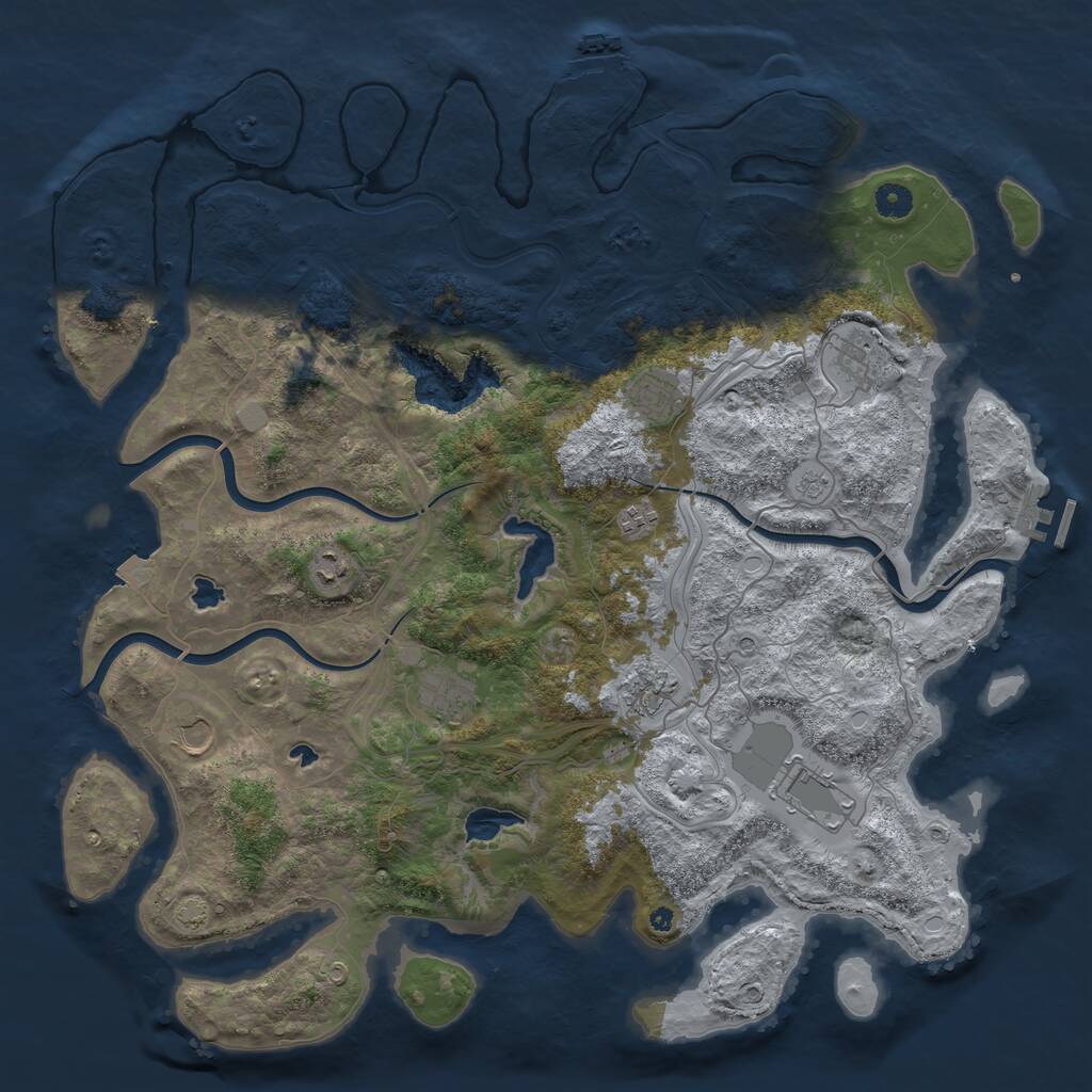 Rust Map: Procedural Map, Size: 4500, Seed: 5511125, 14 Monuments
