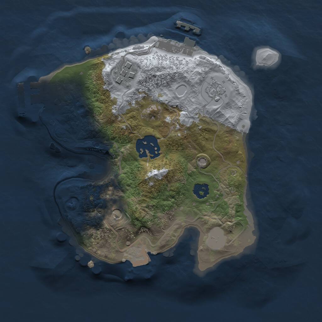 Rust Map: Procedural Map, Size: 2000, Seed: 214587, 7 Monuments