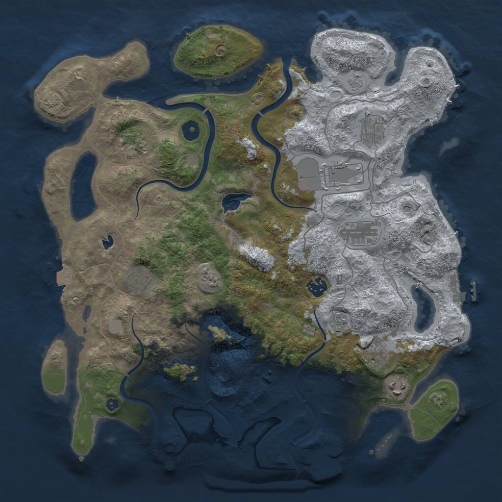 Rust Map: Procedural Map, Size: 4000, Seed: 125145, 15 Monuments