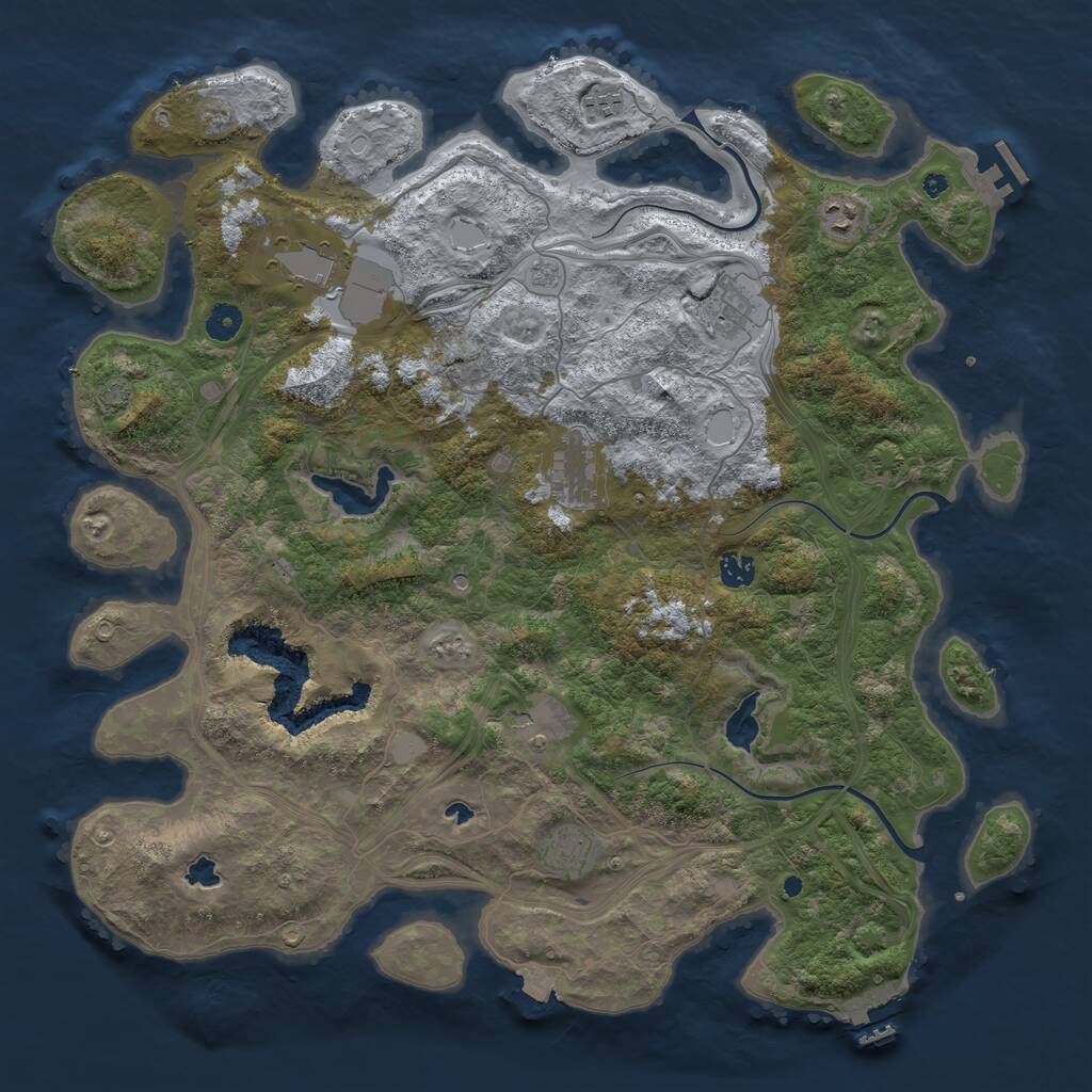 Rust Map: Procedural Map, Size: 4500, Seed: 509384, 14 Monuments