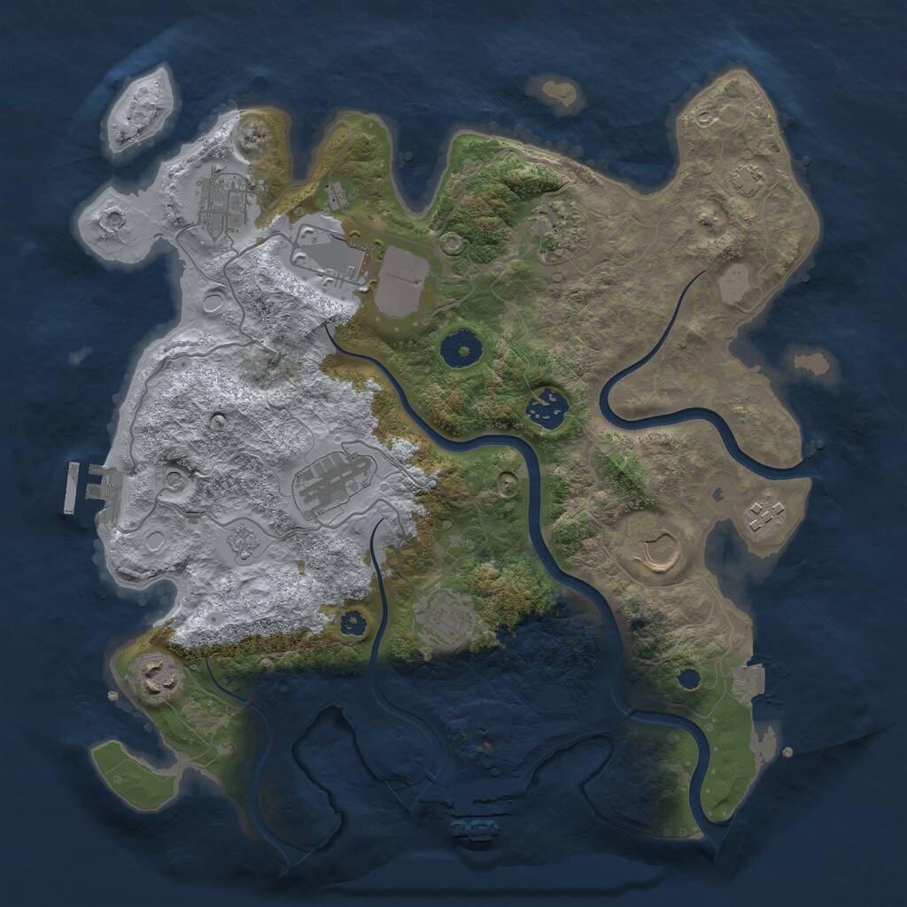 Rust Map: Procedural Map, Size: 3500, Seed: 665820, 15 Monuments