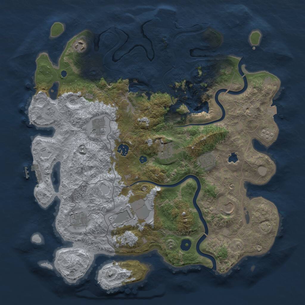 Rust Map: Procedural Map, Size: 4000, Seed: 78367, 15 Monuments
