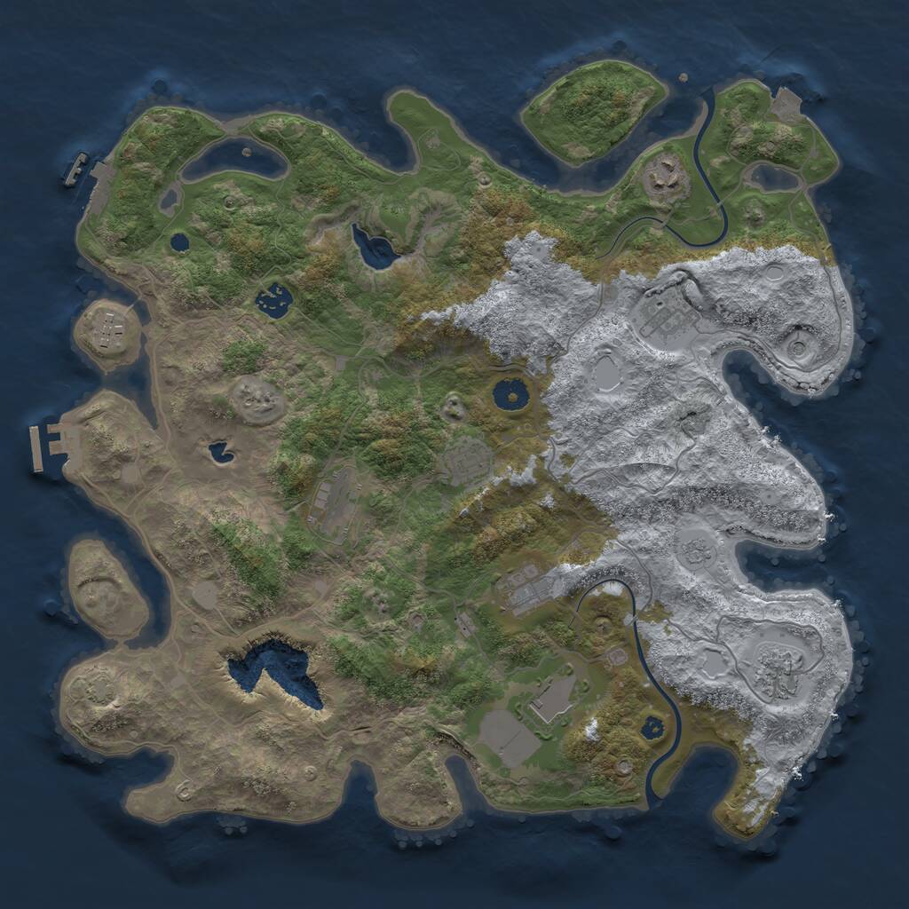 Rust Map: Procedural Map, Size: 4000, Seed: 647434, 15 Monuments