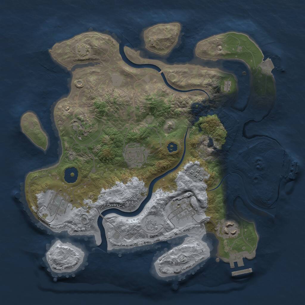 Rust Map: Procedural Map, Size: 3000, Seed: 1440318998, 11 Monuments