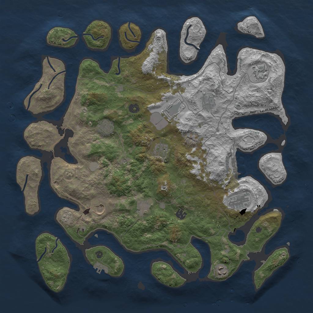 Rust Map: Procedural Map, Size: 4500, Seed: 1989005873, 19 Monuments