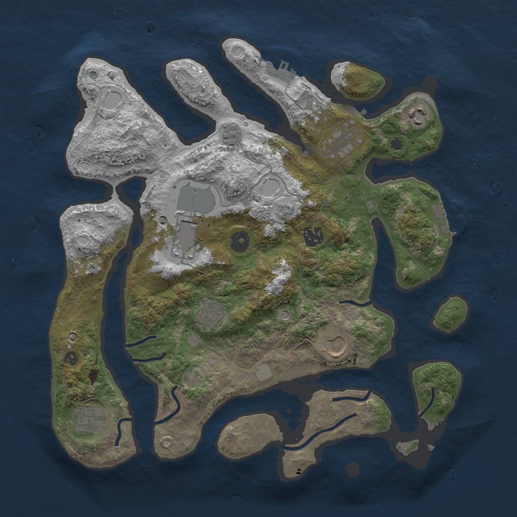 Rust Map: Procedural Map, Size: 3755, Seed: 420420, 16 Monuments