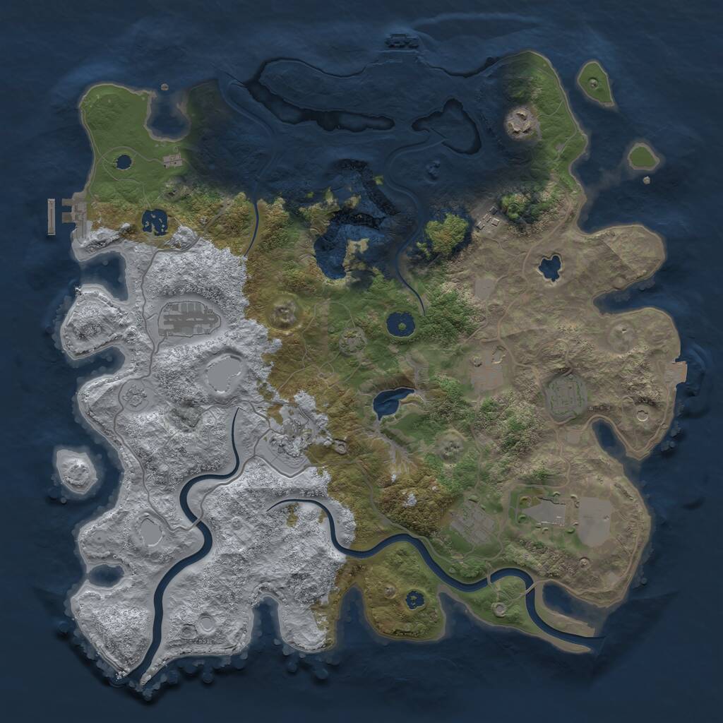 Rust Map: Procedural Map, Size: 4000, Seed: 789823, 15 Monuments