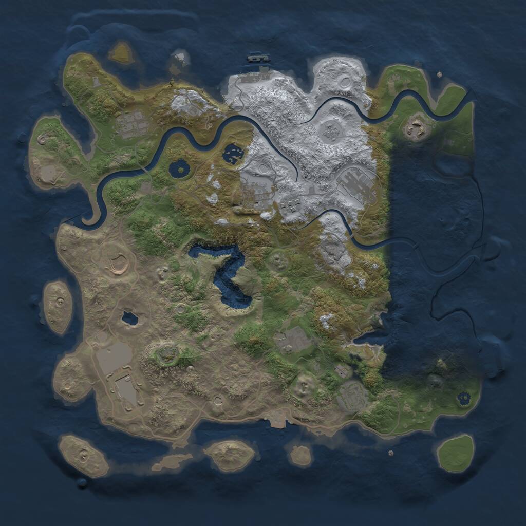 Rust Map: Procedural Map, Size: 4000, Seed: 927931, 16 Monuments