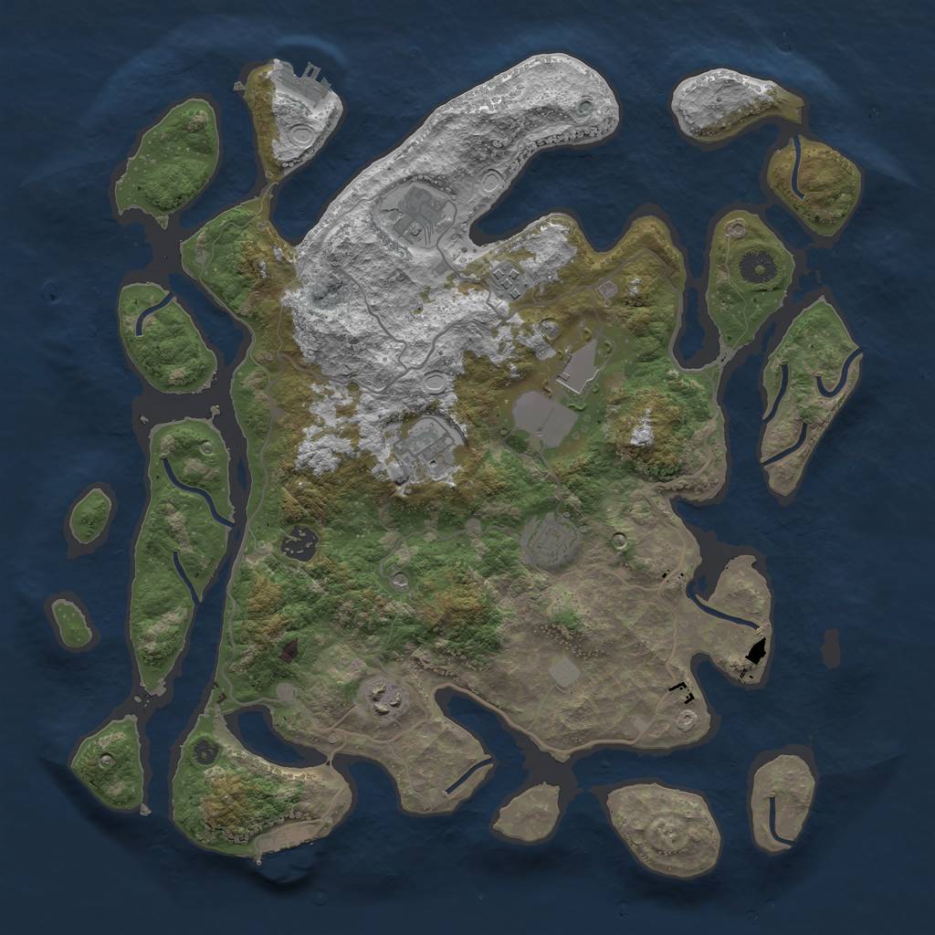 Rust Map: Procedural Map, Size: 4000, Seed: 975268, 15 Monuments