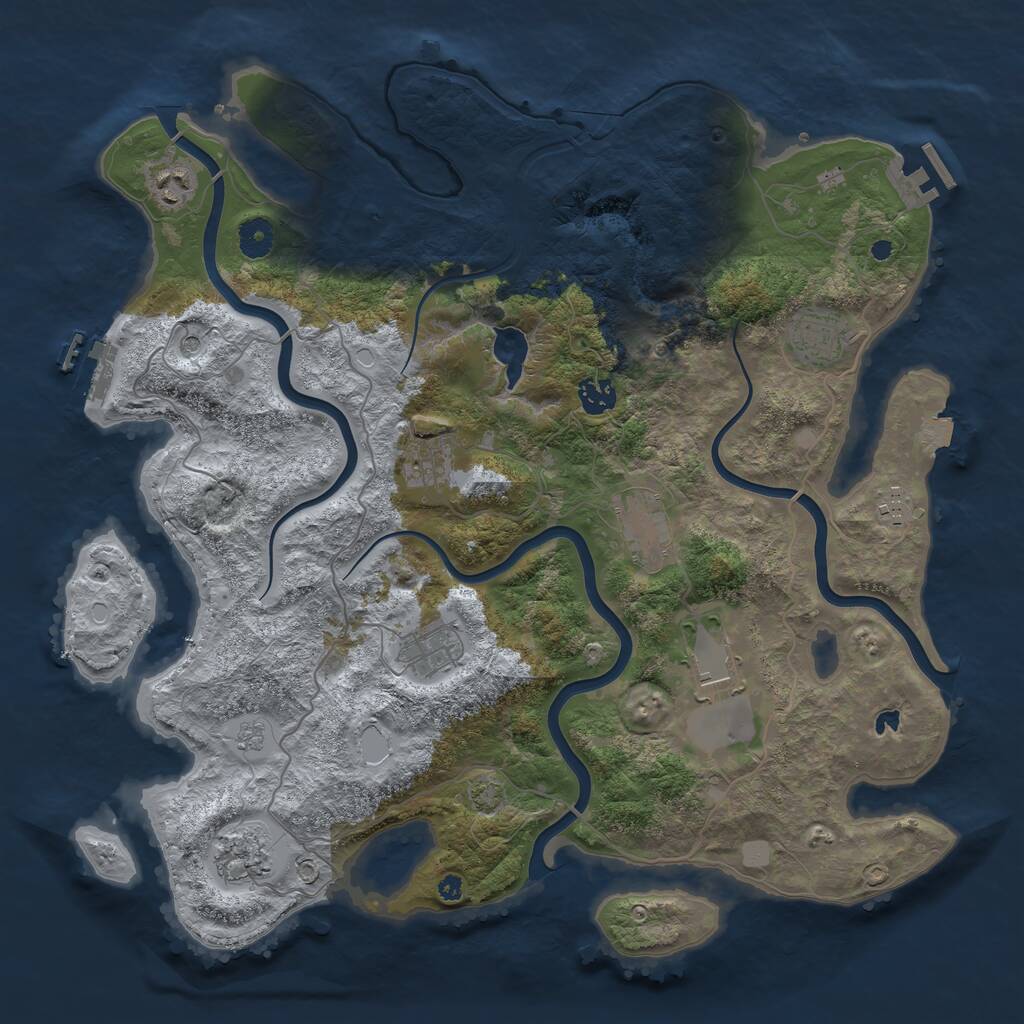 Rust Map: Procedural Map, Size: 4050, Seed: 318187352, 15 Monuments
