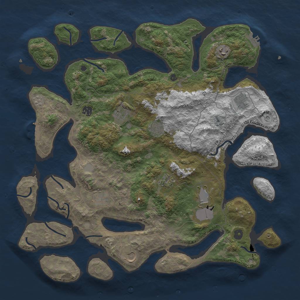 Rust Map: Procedural Map, Size: 4500, Seed: 179105, 18 Monuments