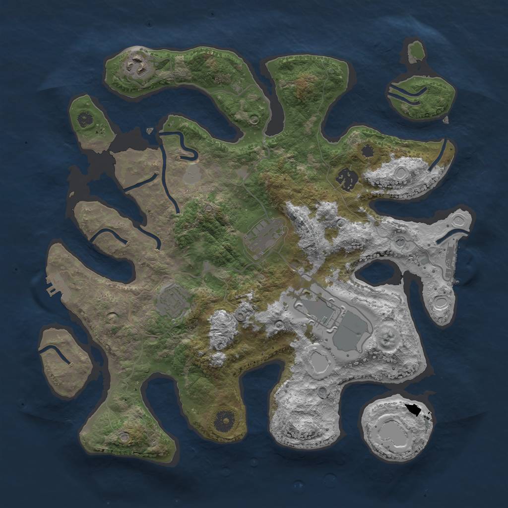 Rust Map: Procedural Map, Size: 3560, Seed: 712372, 13 Monuments