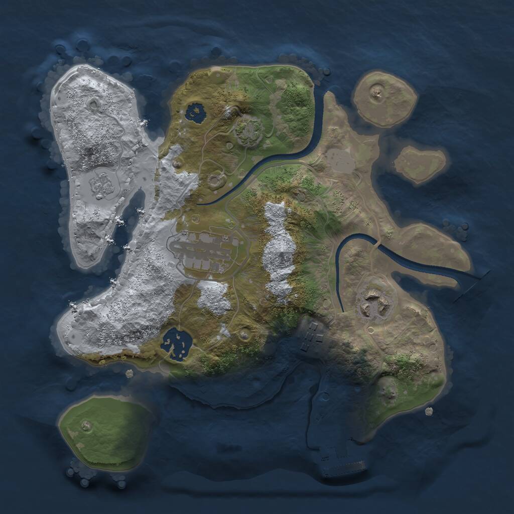 Rust Map: Procedural Map, Size: 2500, Seed: 506544, 8 Monuments