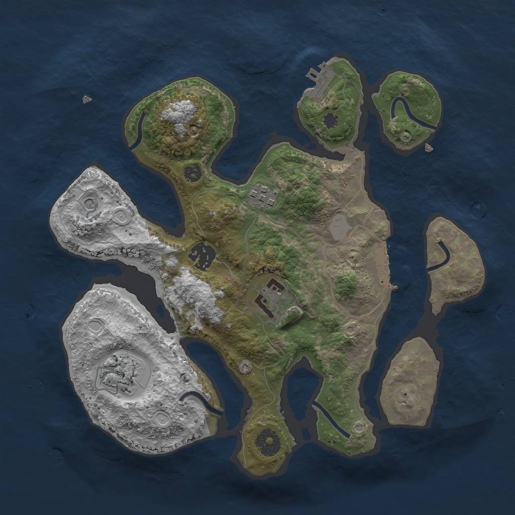 Rust Map: Procedural Map, Size: 3000, Seed: 741686545, 12 Monuments