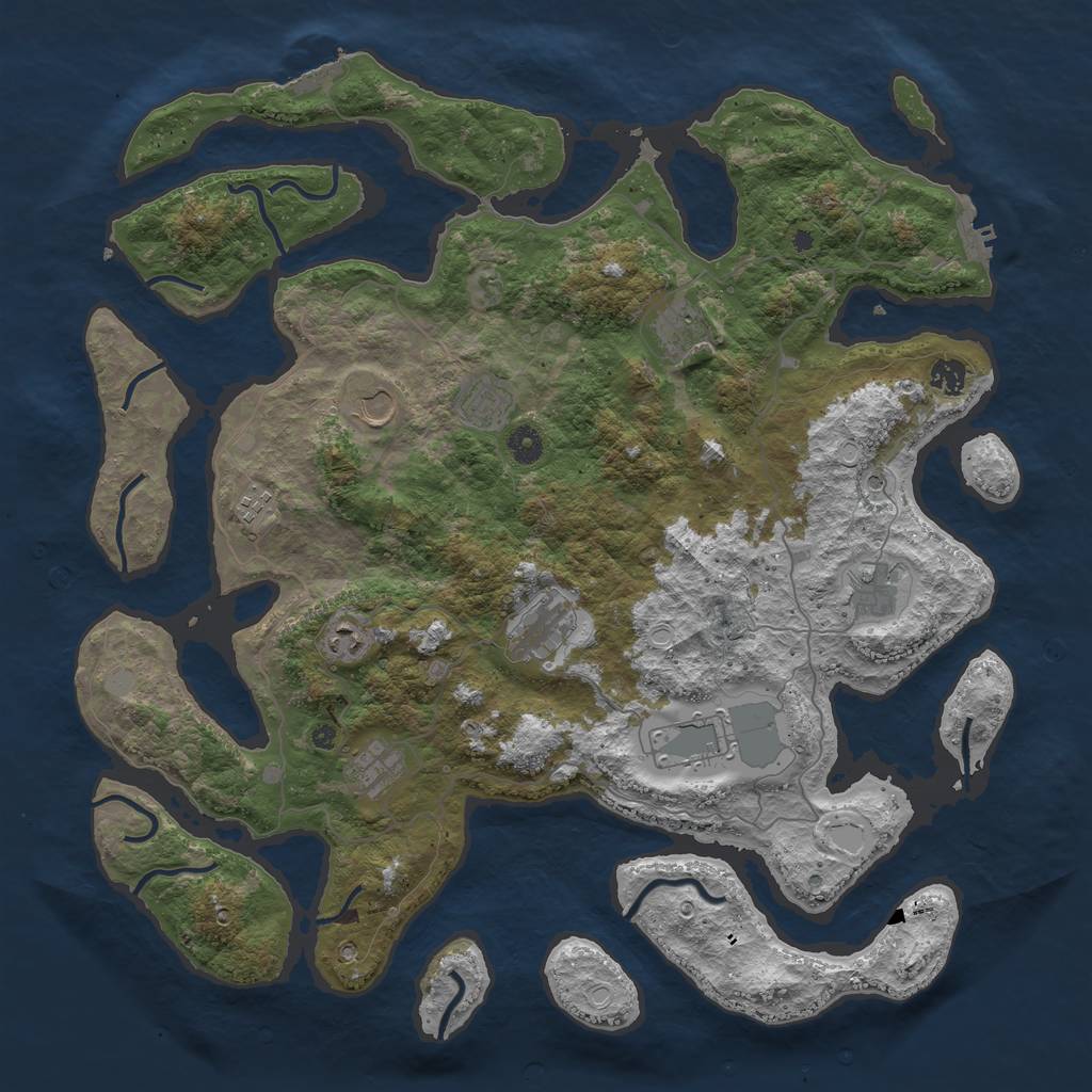 Rust Map: Procedural Map, Size: 4500, Seed: 6462573, 18 Monuments